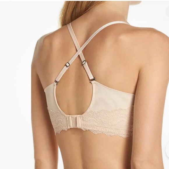 Spanx Undietectable Moss Green With Pink Lace Trim Underwire Bra Women's 34B - Picture 8 of 17